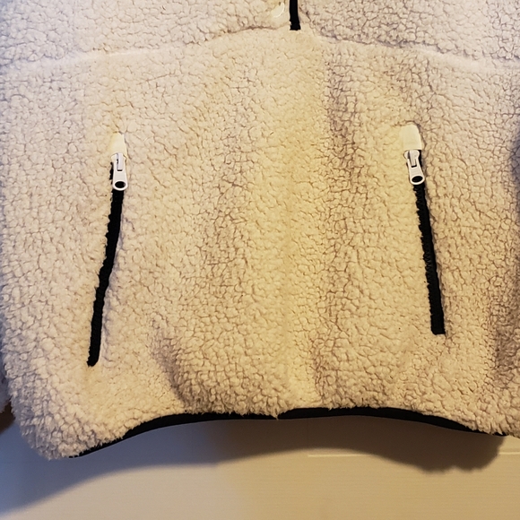 Tommy Hilfiger Sport Sherpa Sweater High Neck Buttons Zipper Pockets Woman Large - Picture 7 of 13